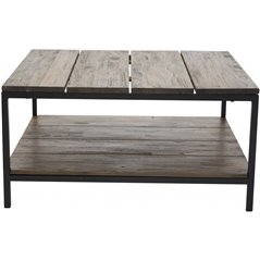 Soffbord Padang 80 cm - Mörk Trä/Teak / Svart