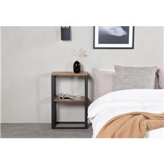 Yöpöytä Rise Double Shelves 45 cm - musta / teak