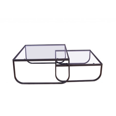 Soffbord Rocker 2-Set 80/70 cm - Svart / Glas