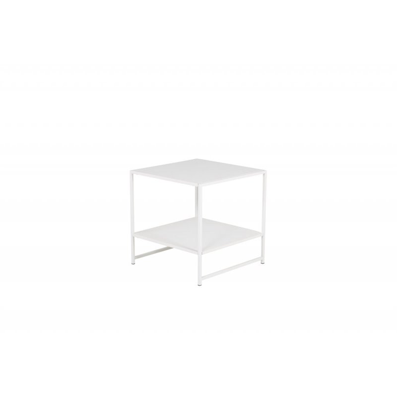 Staal - Side table with Shelf - White