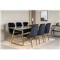 Estelle Dining Table 200*90*H76 - Grey / Brass, Velvet Deluxe Dining Chair - Black / Brass_6