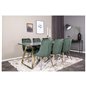 Estelle Dining Table 200*90*H76 - Grey / Brass, Velvet Deluxe Dining Chair - Green / Brass_6