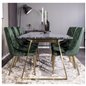 Estelle Dining Table 200*90*H76 - Grey / Brass, Velvet Deluxe Dining Chair - Green / Brass_6