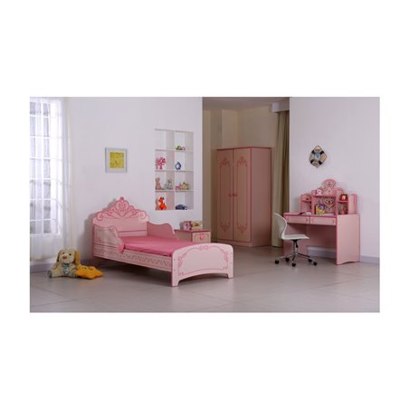 Barnsäng Princess Crown 200x100 cm - Rosa