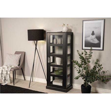 Lock - High Glass cabinet- 60X40X153 CM - BLACK