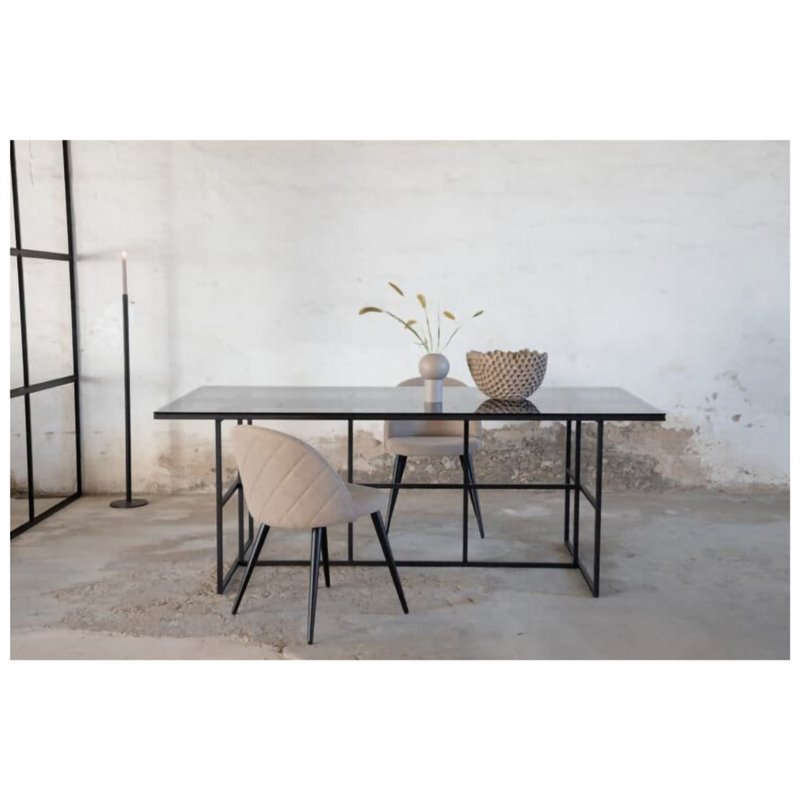 Leif Dining Table - Black / Black smoked smoked Glass