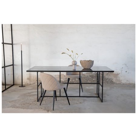 Leif Dining Table - Black / Black smoked smoked Glass