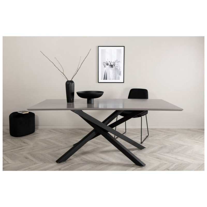 Piazza Dining Table - Black / Grey Veneer