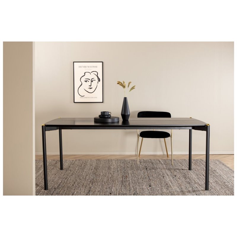 Pelle Dining Table - Black / black Black