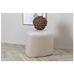 Sittpuff Peg - ø46cm - Beige - Sammetstyg