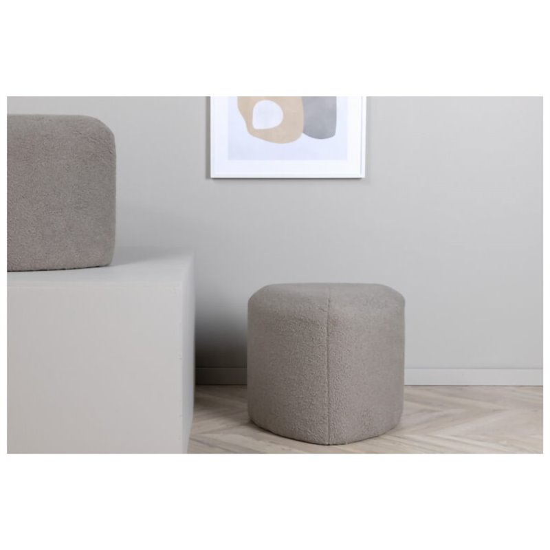 Peg Pouf - / Greige Teddy