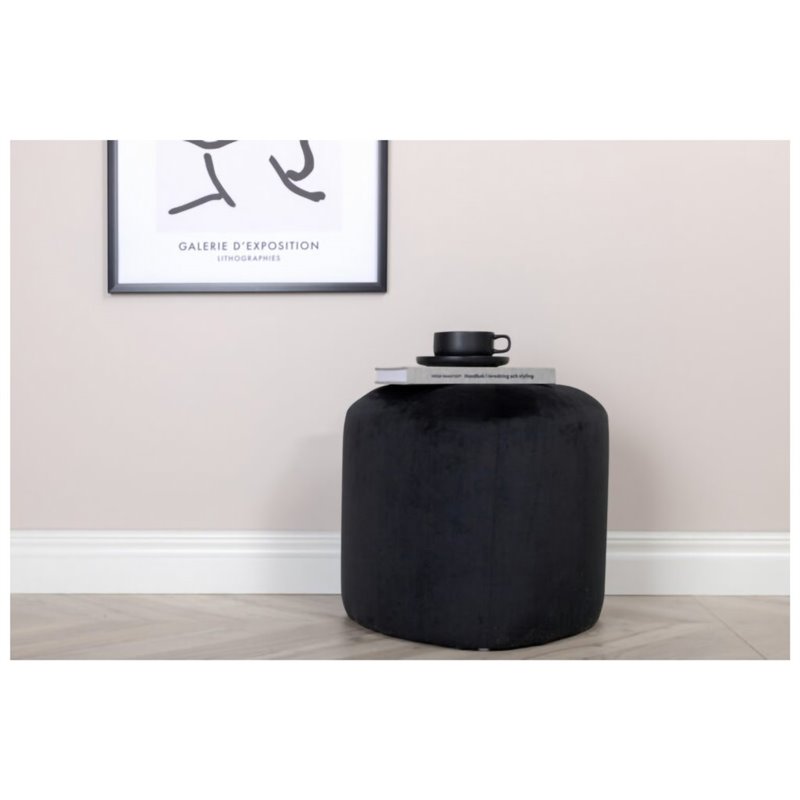 Peg Pouf - / Black Velvet