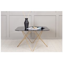 Soffbord Tristar - 80x80cm - Svart/Marmorlook - Metall/Glas