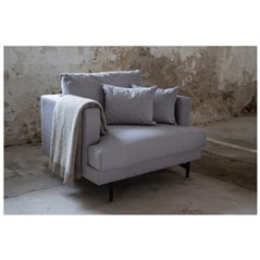 Sofia Single Sofa - Black / Grey Fabric