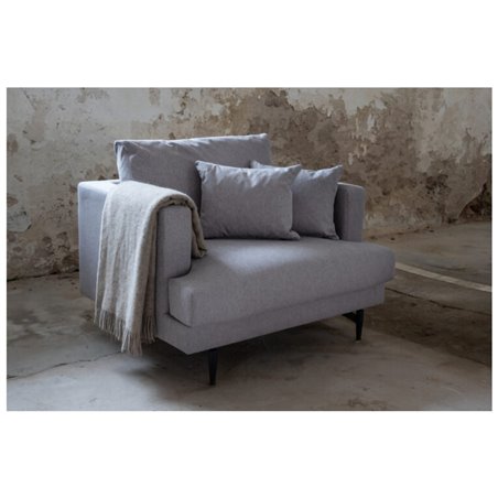 Sofia Single Sofa - Black / Grey Fabric