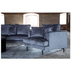 Sofia Single Sofa - Sort / Mørkegrå Velvet