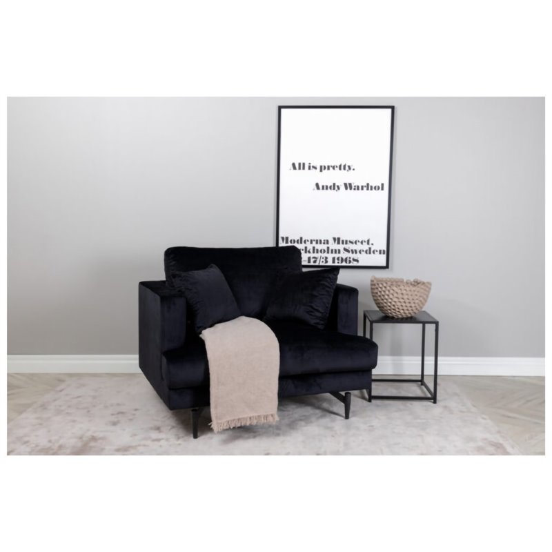 Sofia Single Sofa - Black / Black Fabric