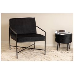 Rakel Single Sofa - Black / Black Velvet