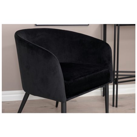 Fluffy Single Sofa - Black / Black Velvet