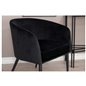 Fluffy Single Sofa - Black / Black Velvet