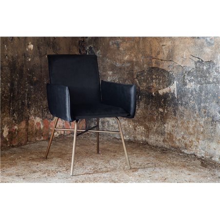 Pippi Chair - Distressed Copper / Black Velvet