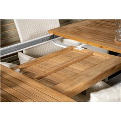 Panama - Tabell - 152/210 * 90 - Vit Aluminium / teak