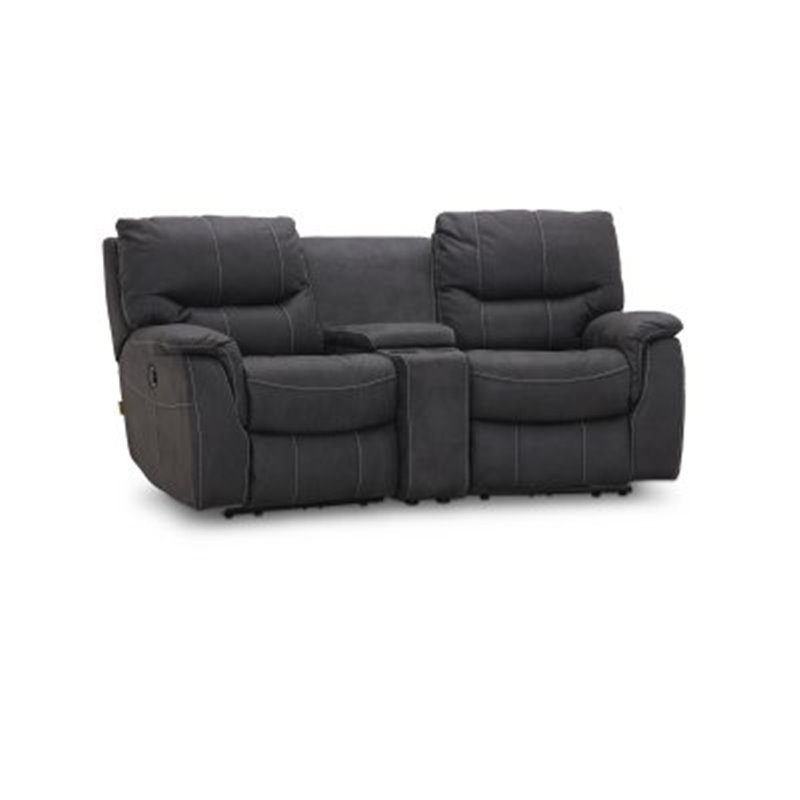 Sofa El-Recliner 2-sæder med konsol - Colorado - Micro stof - Grå