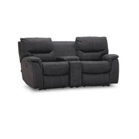 Soffa El-Recliner 2-Sits med Konsol - Colorado - Microtyg - Grå