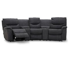 Soffa El-Recliner 3-Sits med Konsoler - Colorado - Microtyg - Grå