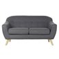 2-mans soffa DKD Home Decor Grå Polyester Gummiträ (146 x 72 x 82 cm)