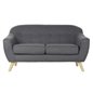 2-personers sofa DKD Home Decor Grå Polyester Gummi træ (146 x 72 x 82 cm)