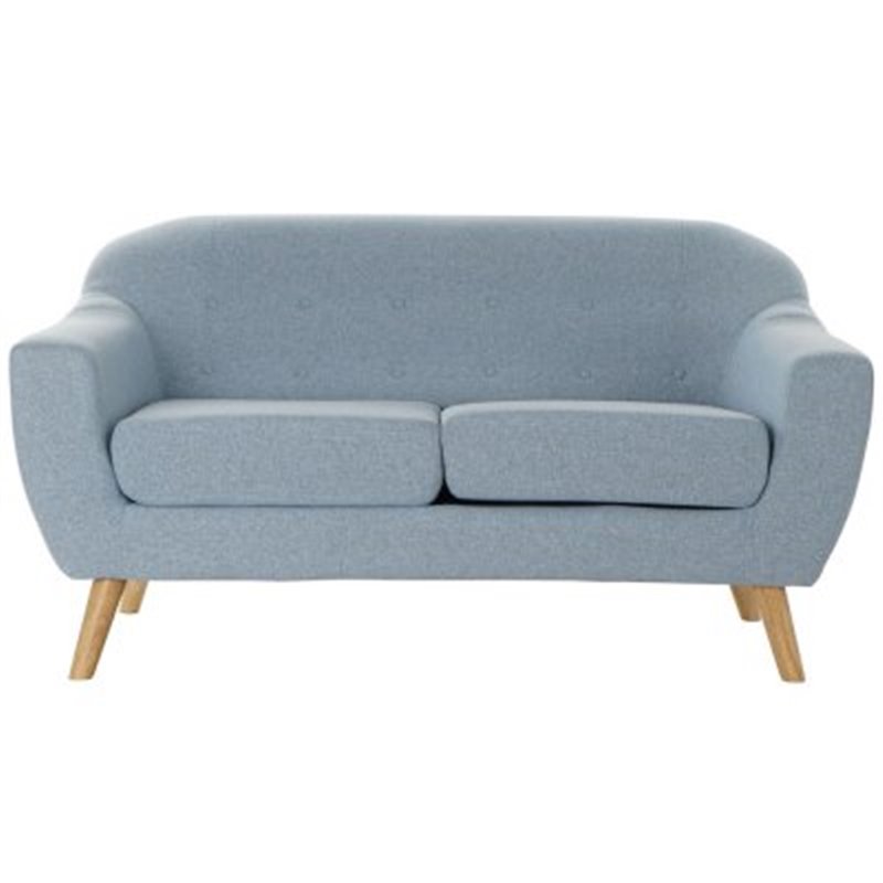 2-personers sofa DKD Home Decor Polyester Gummi træ Himmelblå (146 x 84 x 82 cm)