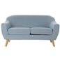 2-personers sofa DKD Home Decor Polyester Gummi træ Himmelblå (146 x 84 x 82 cm)