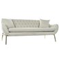 3-personers sofa DKD Home Decor Beige Polyester Metal Golden (195 x 90 x 78 cm)