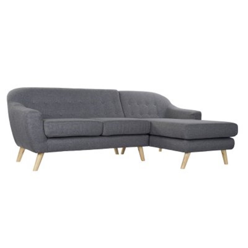 3-personers sofa DKD Home Decor Grå Polyester Gummi træ (230 x 144 x 84 cm)