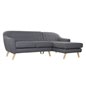 3-personers sofa DKD Home Decor Grå Polyester Gummi træ (230 x 144 x 84 cm)