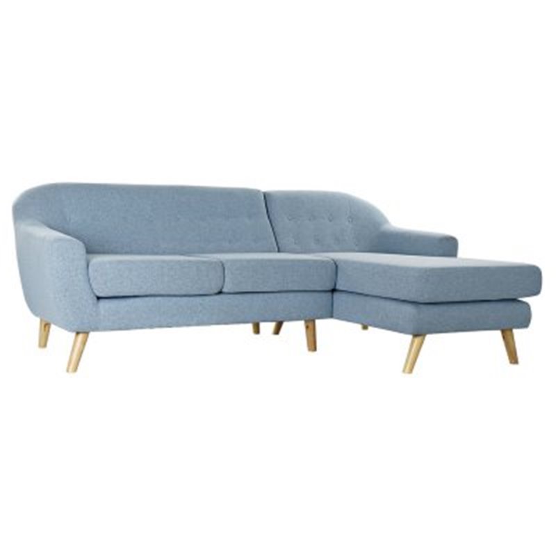 3-personers sofa DKD Home Decor Polyester Gummi træ Himmelblå (226 x 144 x 84 cm)