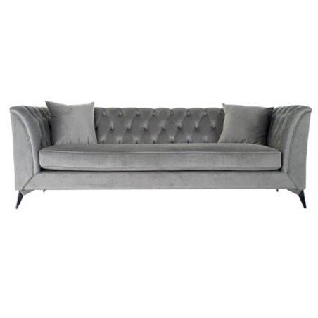 3-personers sofa DKD Home Decor Polyester Metal Lysegrå (230 x 88 x 81 cm)