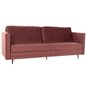 3-mans soffa DKD Home Decor Röd Polyester Metall Gyllene (210 x 78 x 85 cm)