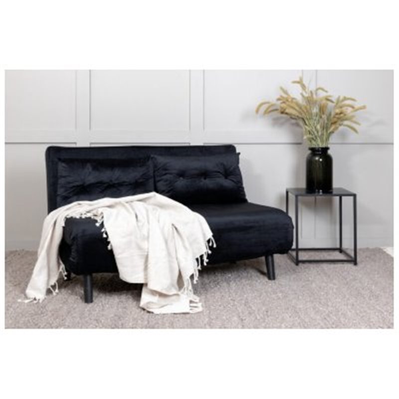 Vicky Folding Bed Double - Black / Black Velvet