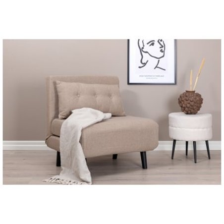 Bäddsoffa/Fåtölj 1-Sits Vicky - Beige - Tyg