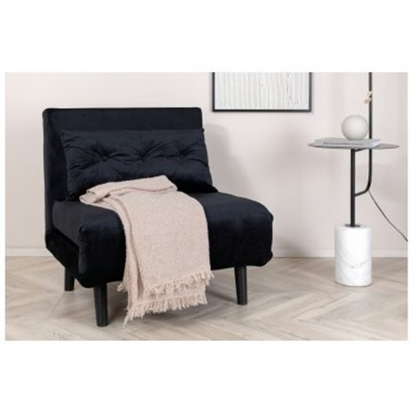 Vicky Folding Bed Single - Black / Black Velvet