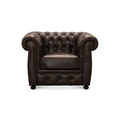 Fåtölj Chesterfield Liverpool - Brun - Läder