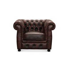 Fåtölj Chesterfield Liverpool - Oxblod - Läder