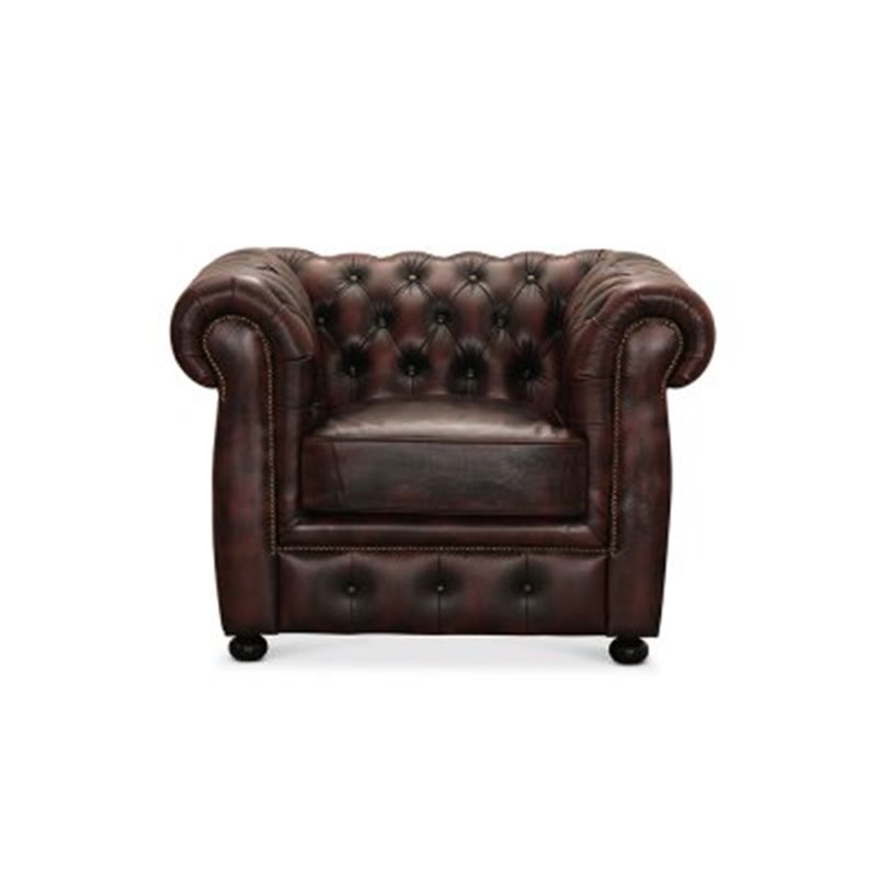 Fåtölj Chesterfield Liverpool - Oxblod - Läder