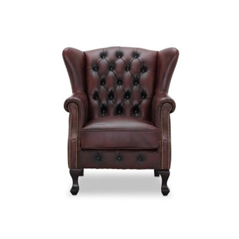 Nojatuoli / korvaläppätuoli Chesterfield - Aberdeen - Oxblood - Nahkaa