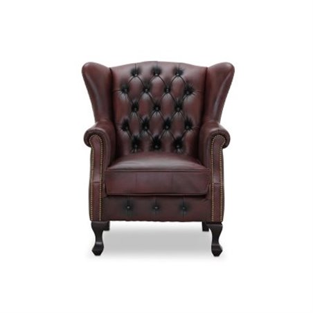 Nojatuoli / korvaläppätuoli Chesterfield - Aberdeen - Oxblood - Nahkaa