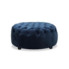 Pall/Puff Chesterfield - Chester - Blå - Sammet