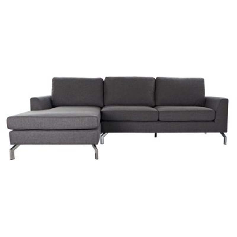 Schäslong / Divansoffa DKD Home Decor Bomull Metall Mörkgrå (250 x 157 x 83 cm)