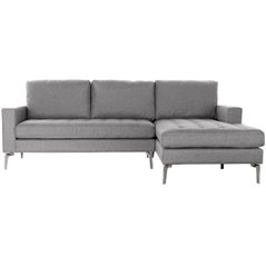 Schäslong / Divansoffa DKD Home Decor Grå linne Metall (240 x 160 x 84 cm)